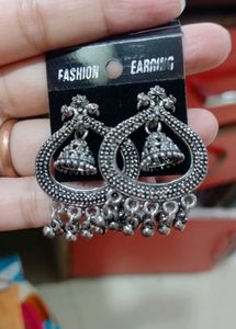 Oxidised Jhumka Earrings