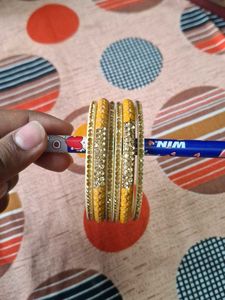 Beautiful Yellow & Gold Bangles Set