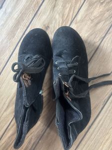 Black Lace-Up Ankle Boots