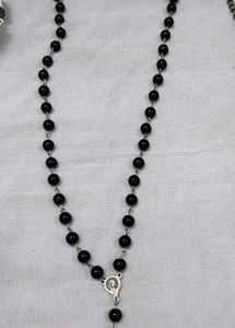 Elegant Black Rosary Necklace
