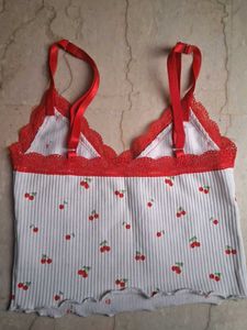 XXS h&amp;m cherry print cami top