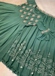 Green Embroidered Anarkali Dress
