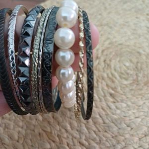 Stack of 10 Boho chic Fashion Bracelets/ Bangles