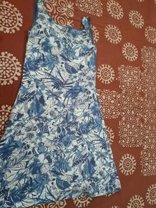 Blue Floral Sleeveless Dress