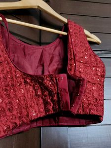 Stylish Sparkling Red Sequined Blouse