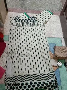 Stylish Cream &amp; Black Printed braso kurta