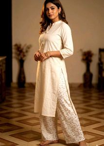 Elegant Cream Printed Palazzos