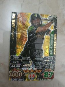 Damaged Shahid Afridi Gold Foil Hundred Club Card