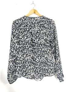 Black And White Printed Transparent Top (Women)