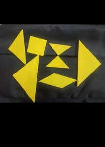 Yellow Tangram Puzzle Pieces