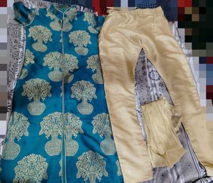 Elegant Teal & Gold Kurta Set
