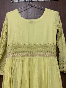 Beautiful Lime Green Ethnic Gown