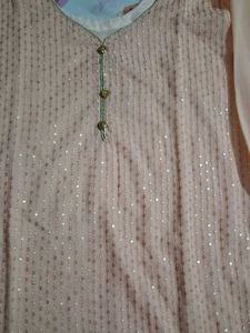 Peach Embroidered Kurta