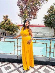 Elegant Mustard Ethnic Gown