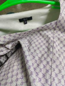 CODE- Lilac Square Neck Puff Sleeve Top