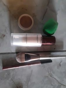 Makeup Set: Foundation, Brush, and Liner
