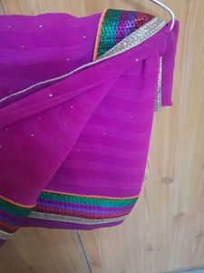 Vibrant Majenta Saree with Embellished Border