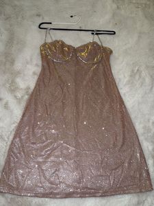 Sparkly Rose Gold Mini Dress