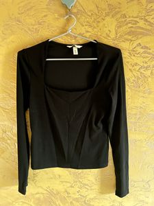 Chic Square Neck Long Sleeve Top