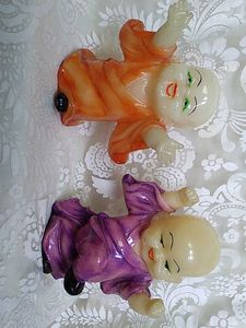 Set of 2 Monk Figurines