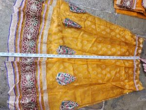 Yellow Embroidered kids Lehenga Choli