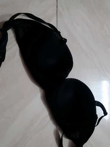Pinstripe Black Bra