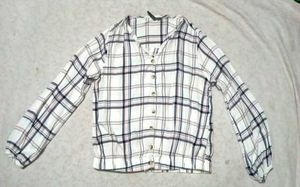 Chic Plaid V-Neck Button-Up Top
