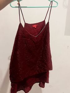 Sparkling Layered Spaghetti Strap Top