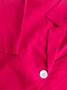 Vibrant Red Cropped Button-Up Top