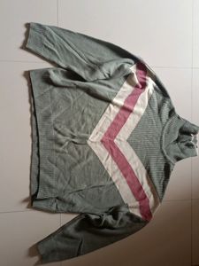 Chevron Turtleneck Knit Sweater