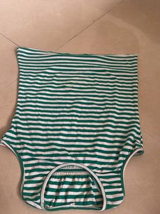 Striped Green & White Tube Top