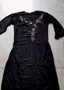 Embroidered Black Kurtas - Set of 2
