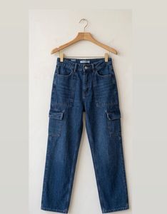 Blue Denim Cargo Jeans