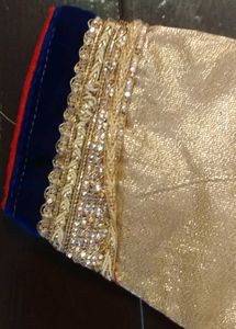 Golden Readymade Saree Blouse