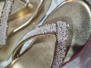 women embellished wedge heel sandals