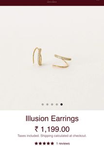 Gold Tone Crystal Embellished Spiral Earrings