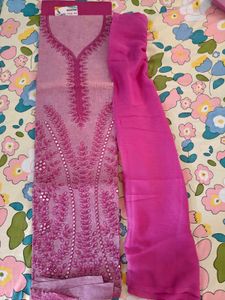 cotton pink kurta set dress material