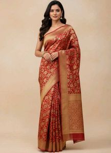 Maroon Banarasi Silk Saree