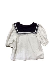 Sailor Collar Puff Sleeve Top