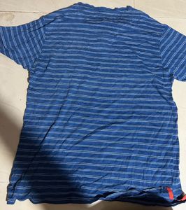 Men's Blue Striped Henley T-Shirt