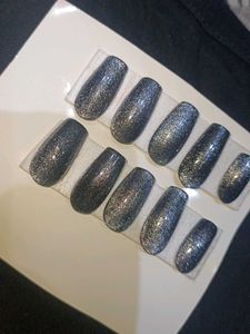Black Cat-Eye Press-On Nails