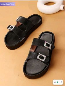 Black Platform Sandals with Embellishments