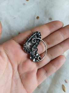 Brass maharashtrian clipon Peacock Nose Pin