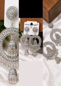 Premium Shreeji Oxidized Silver Double Jhumka Hoop