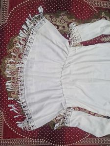 White Top Kurti With Lace