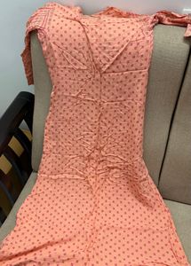 Peach Printed Kurta