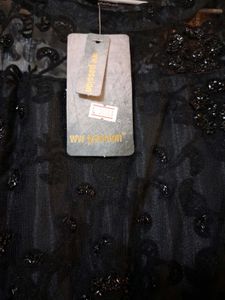 Black Lace Embellished Gown