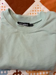 Mint Green Cropped Sweatshirt