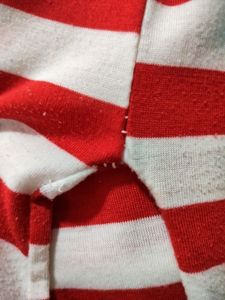 Women's Red And White Stripes Pyjamas
