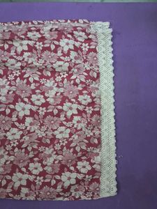 Floral Print Kurta with Lace Detail